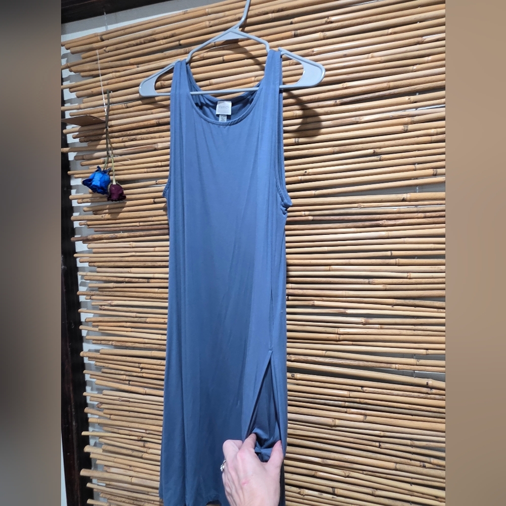 Cupio Sleeveless Blue Mini Dress Comfy With Pockets!